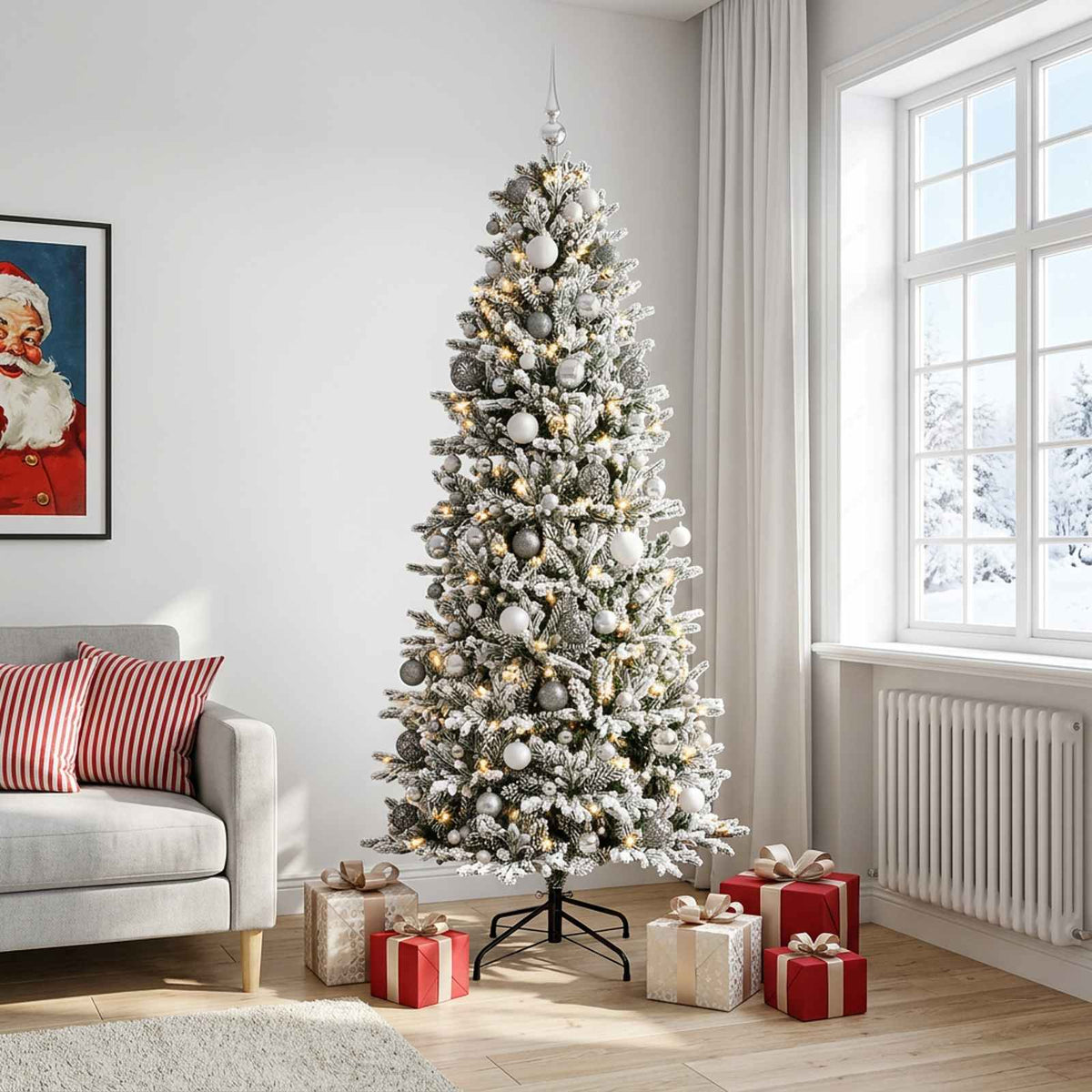 vidaXL Artificial Christmas Tree with Bauble 240 cm 300 LEDs 3