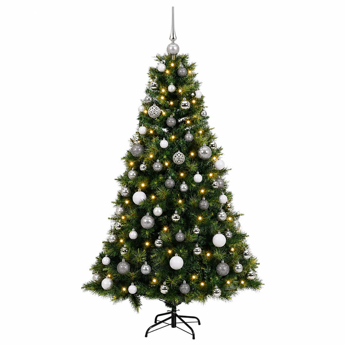 vidaXL Artificial Christmas Tree with Bauble 180 cm 300 LEDs 4