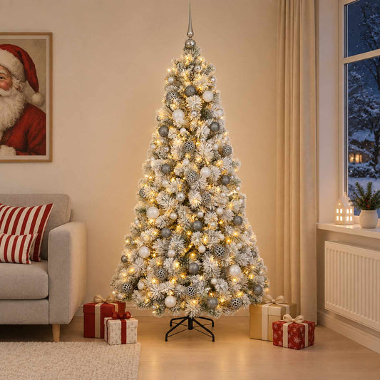 vidaXL Artificial Christmas Tree with Bauble 180 cm 300 LEDs 1