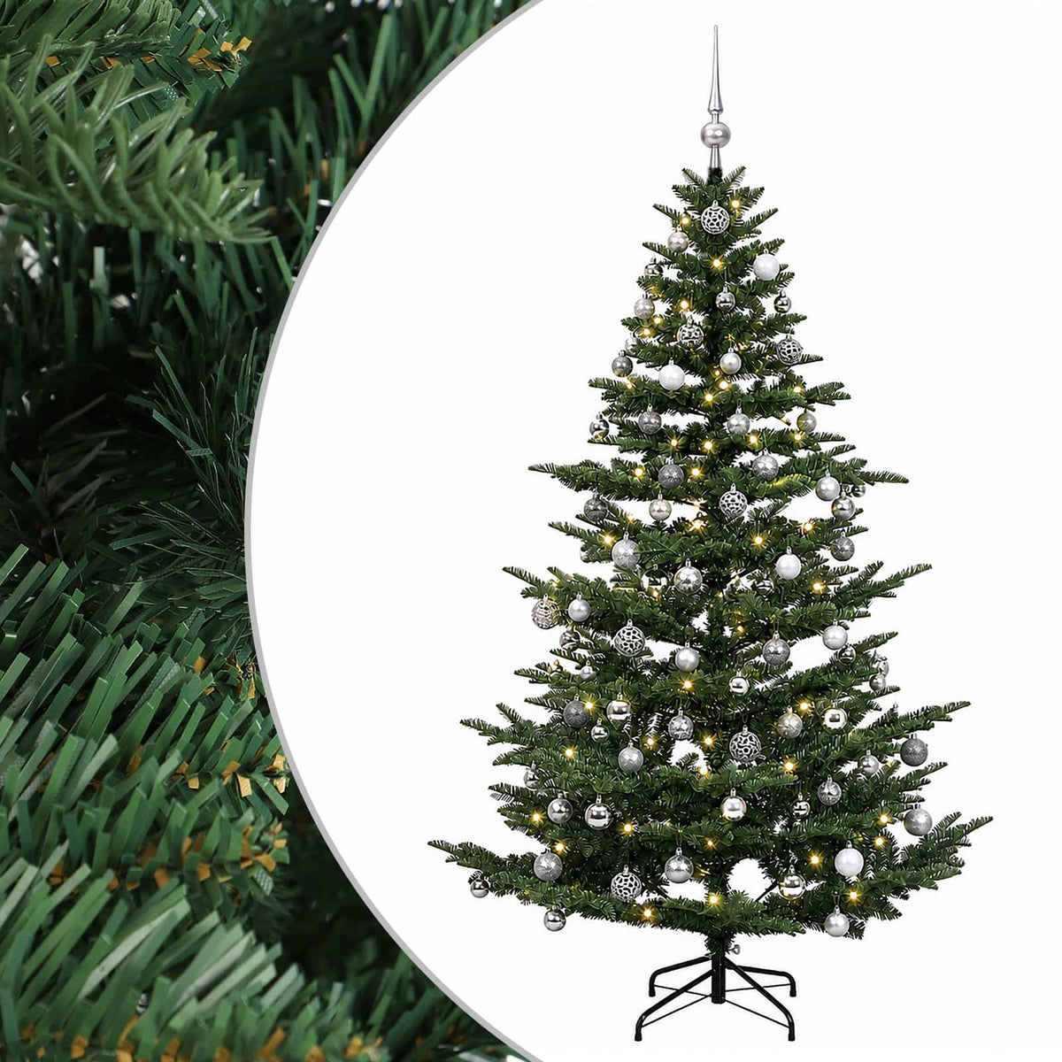 vidaXL Artificial Christmas Tree with Bauble 210 cm 300 LEDs 2
