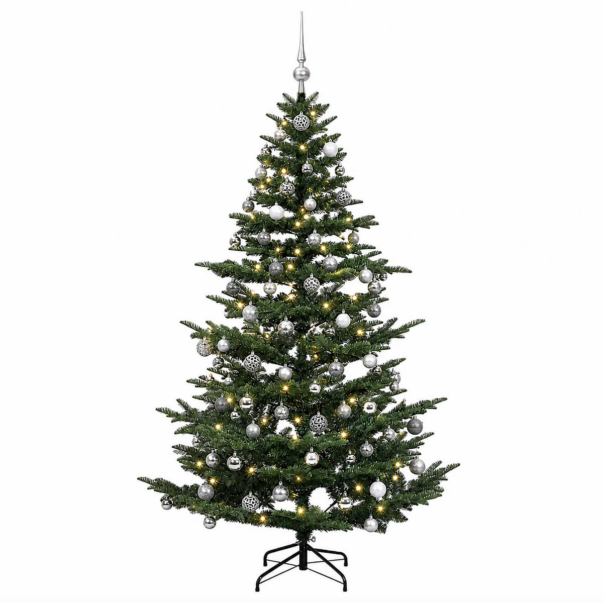vidaXL Artificial Christmas Tree with Bauble 210 cm 300 LEDs 4