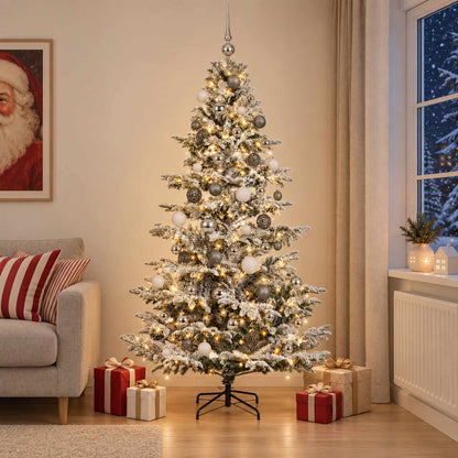vidaXL Artificial Christmas Tree with Bauble 210 cm 300 LEDs 3