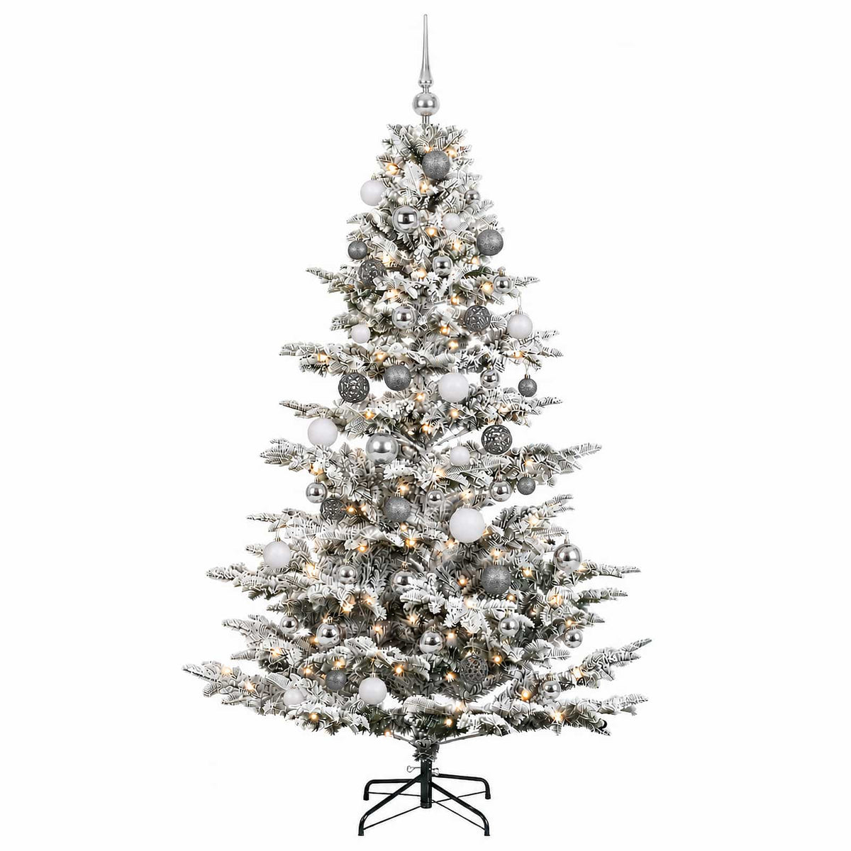 vidaXL Artificial Christmas Tree with Bauble 210 cm 300 LEDs 4