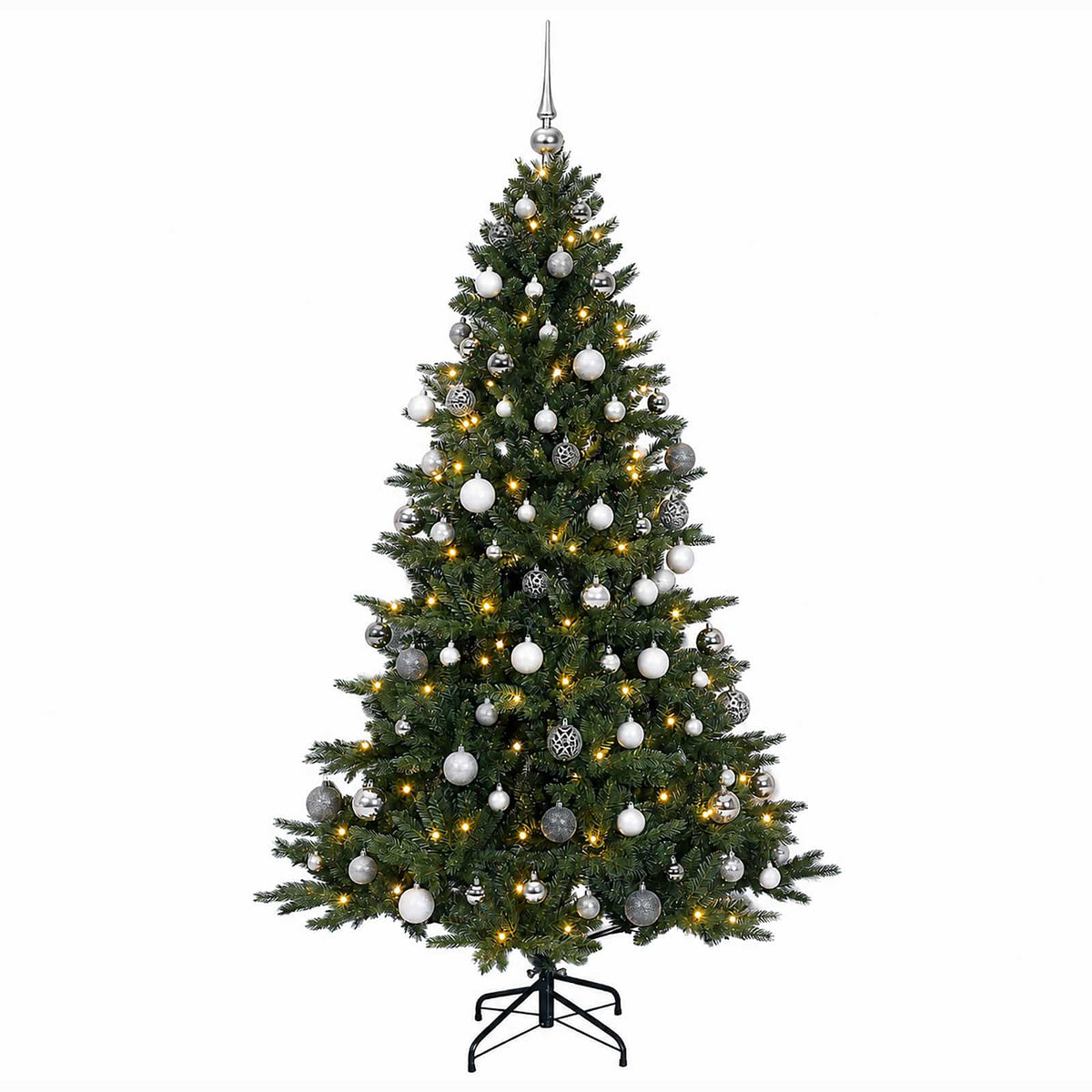 vidaXL Artificial Christmas Tree with Bauble 180 cm 300 LEDs 4