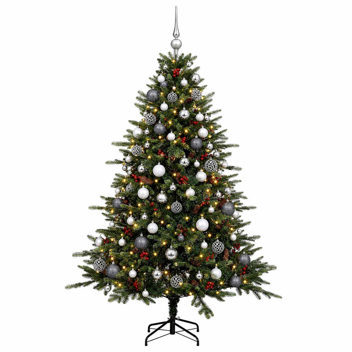 vidaXL Artificial Christmas Tree with Bauble 240 cm 300 LEDs 4
