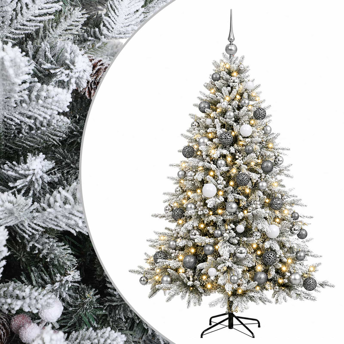 vidaXL Artificial Christmas Tree with Bauble 180 cm 300 LEDs 2