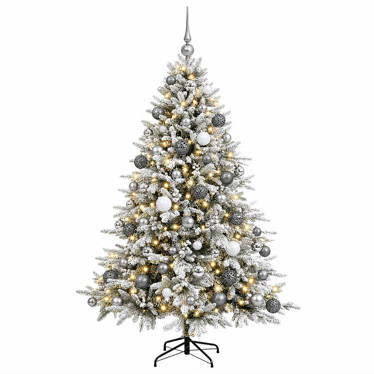 vidaXL Artificial Christmas Tree with Bauble 180 cm 300 LEDs 4