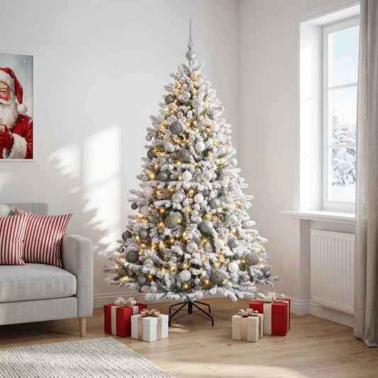 vidaXL Artificial Christmas Tree with Bauble 180 cm 300 LEDs 1