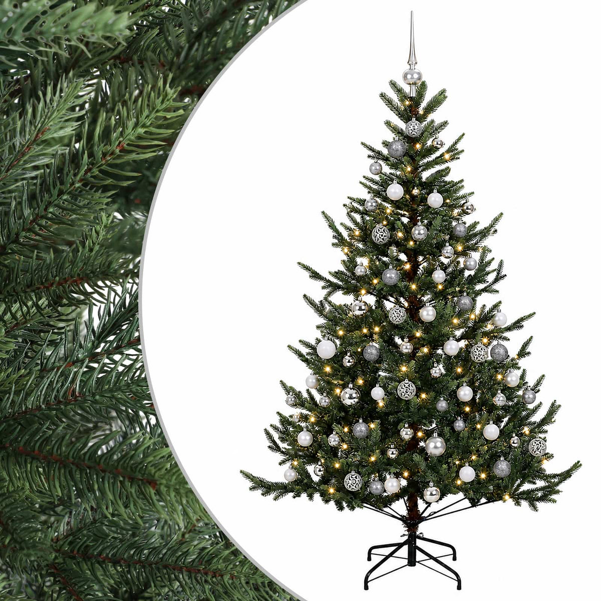 vidaXL Artificial Christmas Tree with Bauble 240 cm 300 LEDs 2