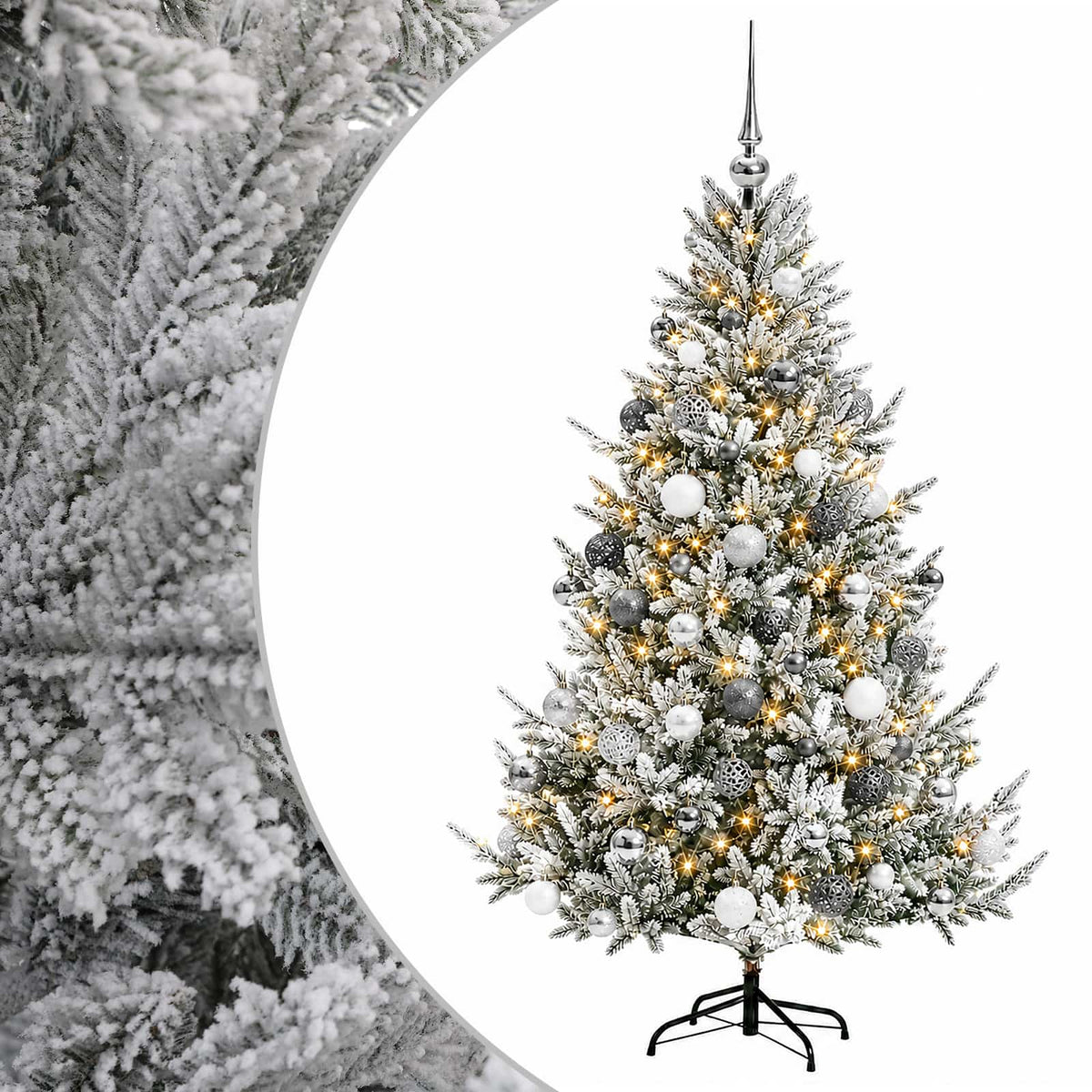 vidaXL Artificial Christmas Tree with Bauble 210 cm 300 LEDs 2