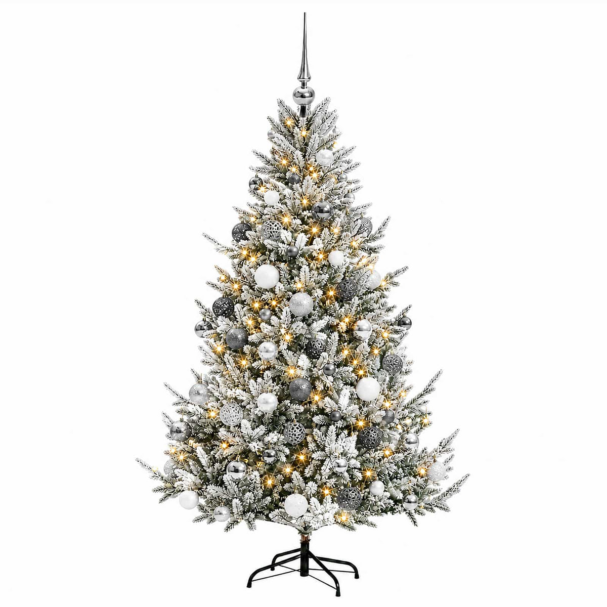 vidaXL Artificial Christmas Tree with Bauble 210 cm 300 LEDs 4
