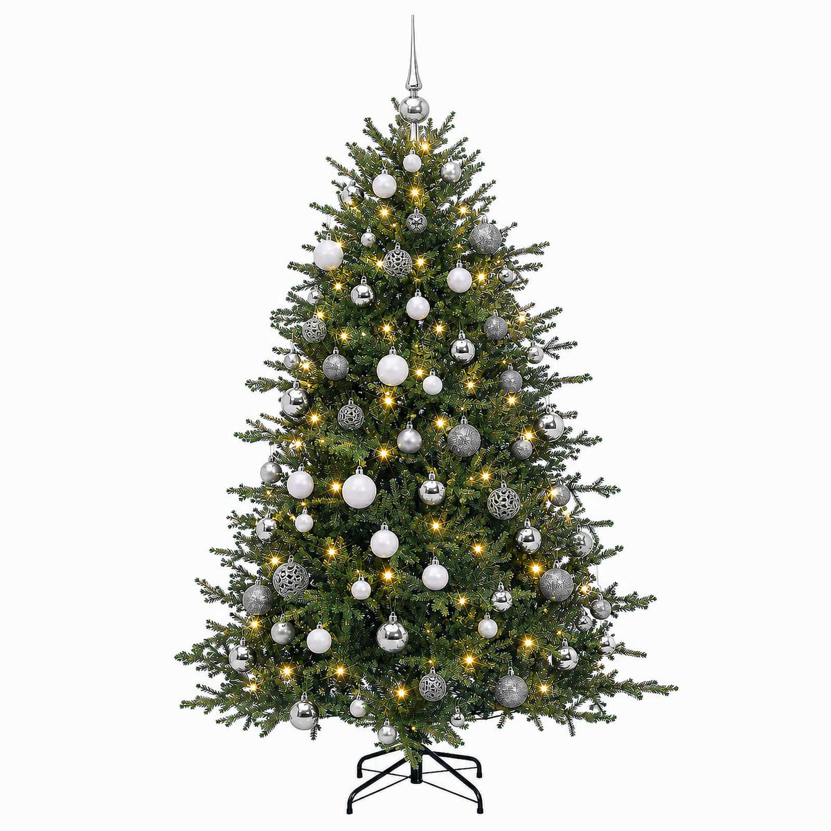 vidaXL Artificial Christmas Tree with Bauble 240 cm 300 LEDs 4