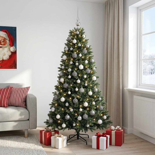 vidaXL Artificial Christmas Tree with Bauble 240 cm 300 LEDs 1