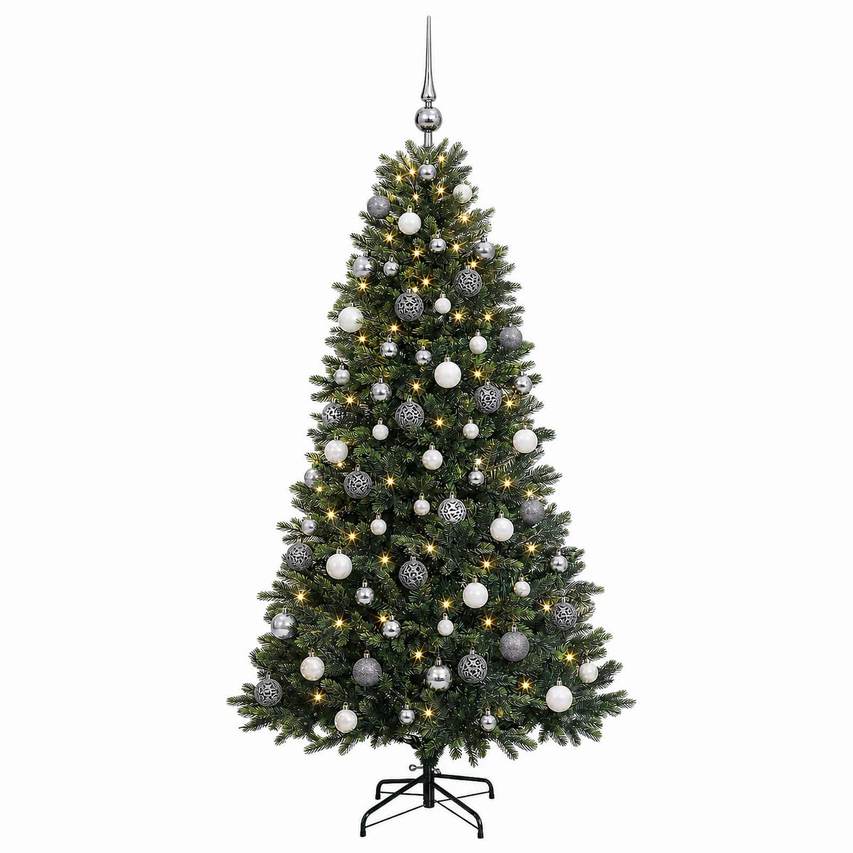 vidaXL Artificial Christmas Tree with Bauble 240 cm 300 LEDs 4