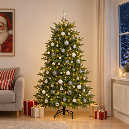 vidaXL Artificial Christmas Tree with Bauble 180 cm 300 LEDs 1