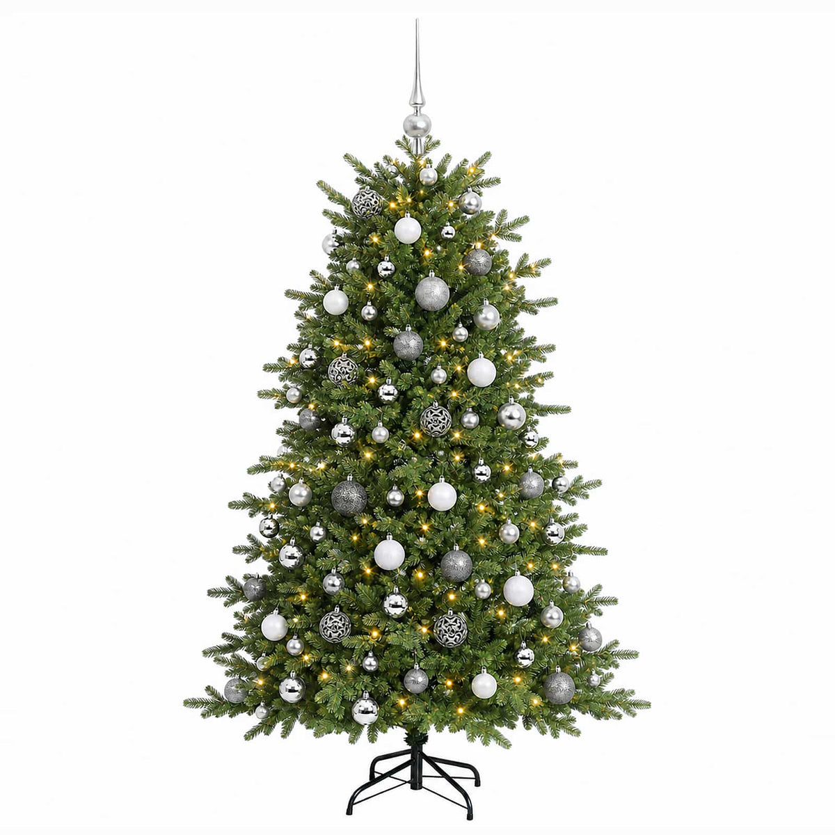 vidaXL Artificial Christmas Tree with Bauble 240 cm 300 LEDs 4