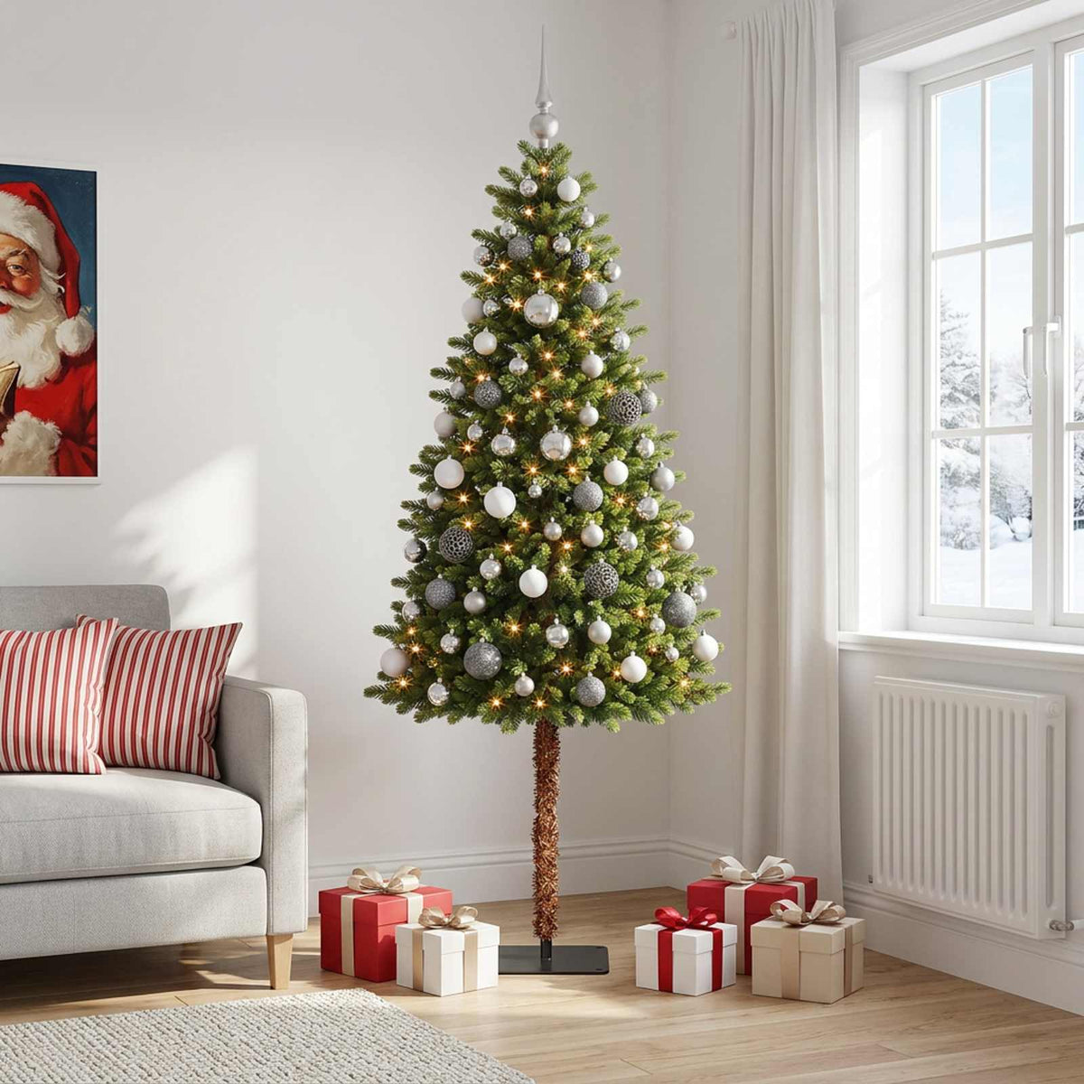 vidaXL Artificial Christmas Tree with Bauble 180 cm 300 LEDs 3