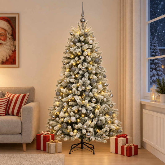 vidaXL Artificial Christmas Tree with Bauble 180 cm 300 LEDs 1