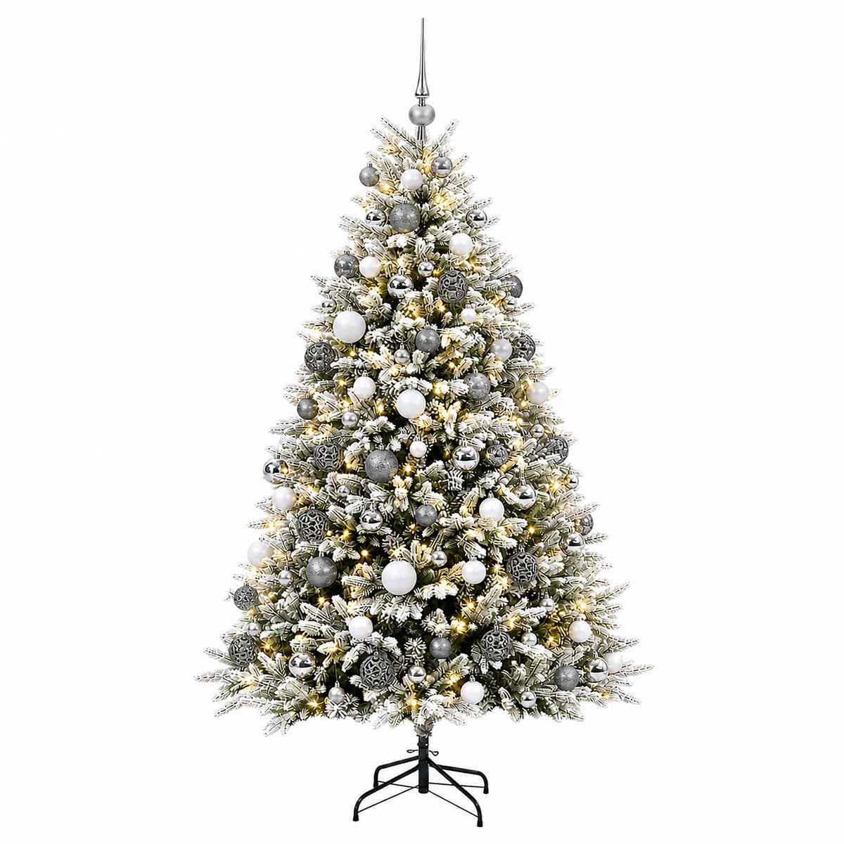 vidaXL Artificial Christmas Tree with Bauble 240 cm 300 LEDs 4