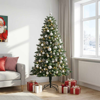 vidaXL Artificial Christmas Tree with Bauble 210 cm 300 LEDs 3