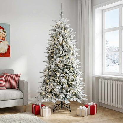 vidaXL Artificial Hinged Christmas Tree 180 cm 300 LEDs Warm White 3