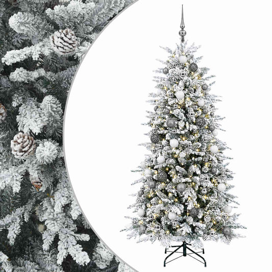 vidaXL Artificial Hinged Christmas Tree 180 cm 300 LEDs Warm White 2