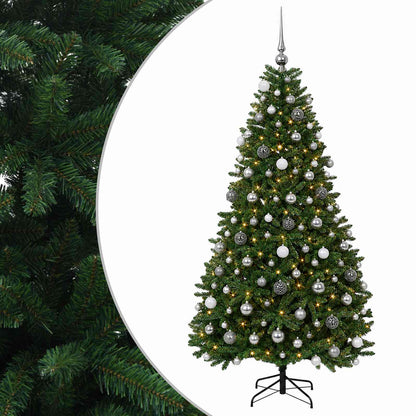 vidaXL Artificial Christmas Tree Mid-green with Bauble 240 cm 300 LEDs 2