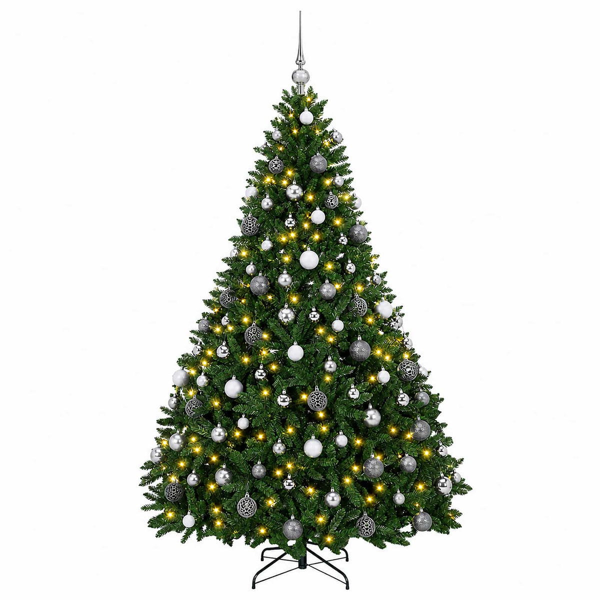 vidaXL Artificial Christmas Tree Mid-green with Bauble 180 cm 300 LEDs 4