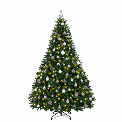 vidaXL Artificial Christmas Tree Mid-green with Bauble 180 cm 300 LEDs 4