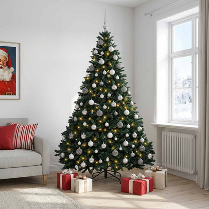vidaXL Artificial Christmas Tree Dark Green with Bauble 240 cm 3
