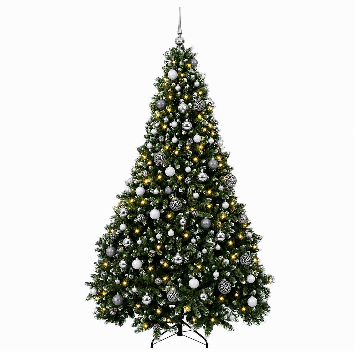 vidaXL Artificial Christmas Tree with Bauble 210 cm 300 LEDs 4