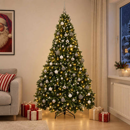 vidaXL Artificial Christmas Tree with Bauble 210 cm 300 LEDs 1