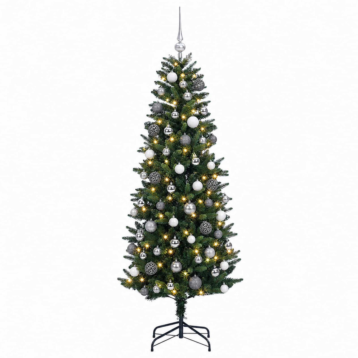 vidaXL Artificial Christmas Tree with Bauble 180 cm 300 LEDs 4