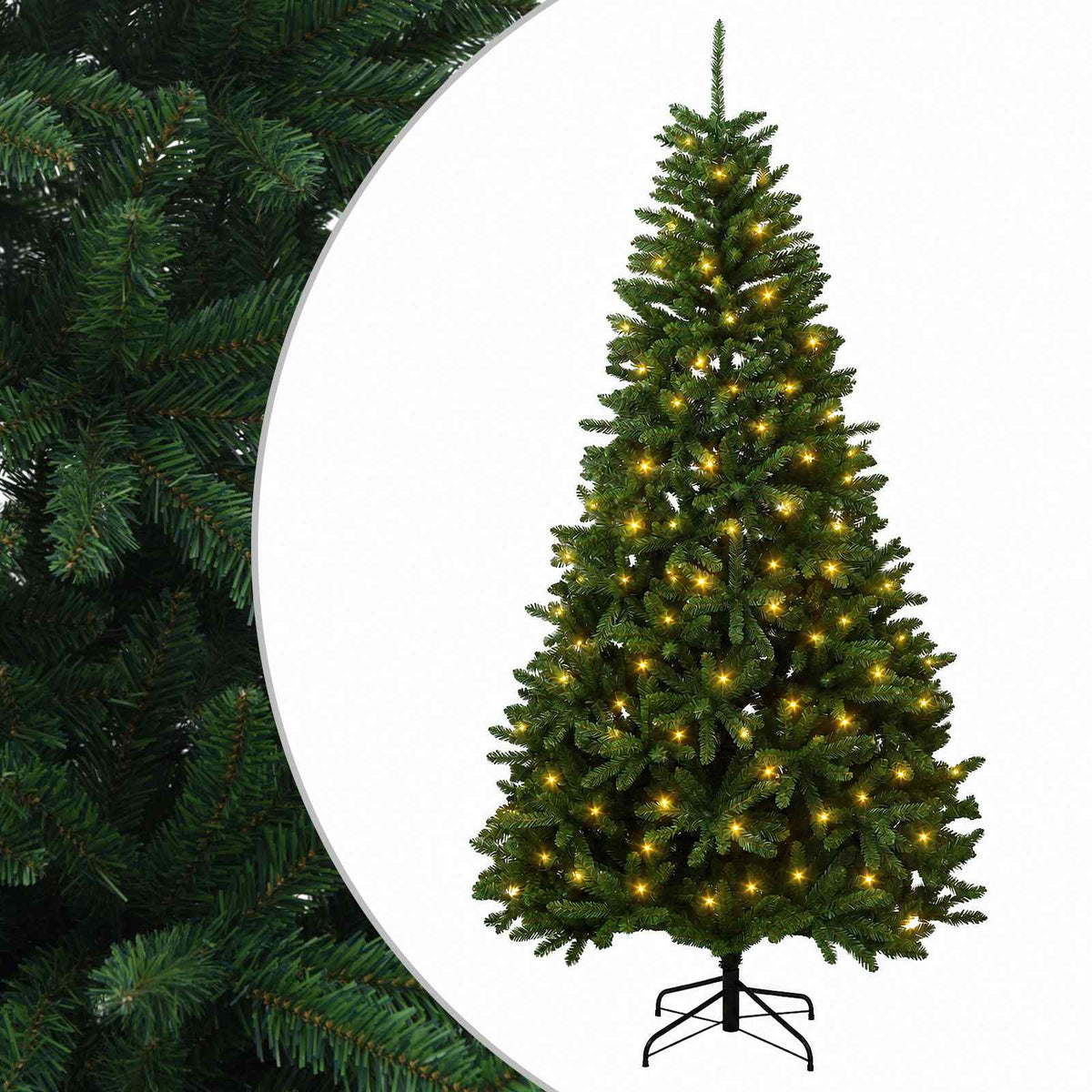Artificial Christmas Tree Mid-green with Bauble 300 cm 600 LEDs Medium green Ø 138 x 300 cm with 300 LEDs