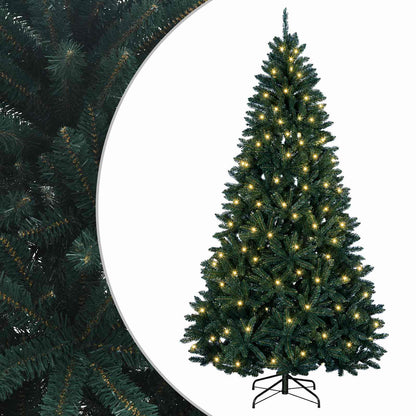 vidaXL Artificial Hinged Christmas Tree Dark Green 300 cm 600 LEDs 2