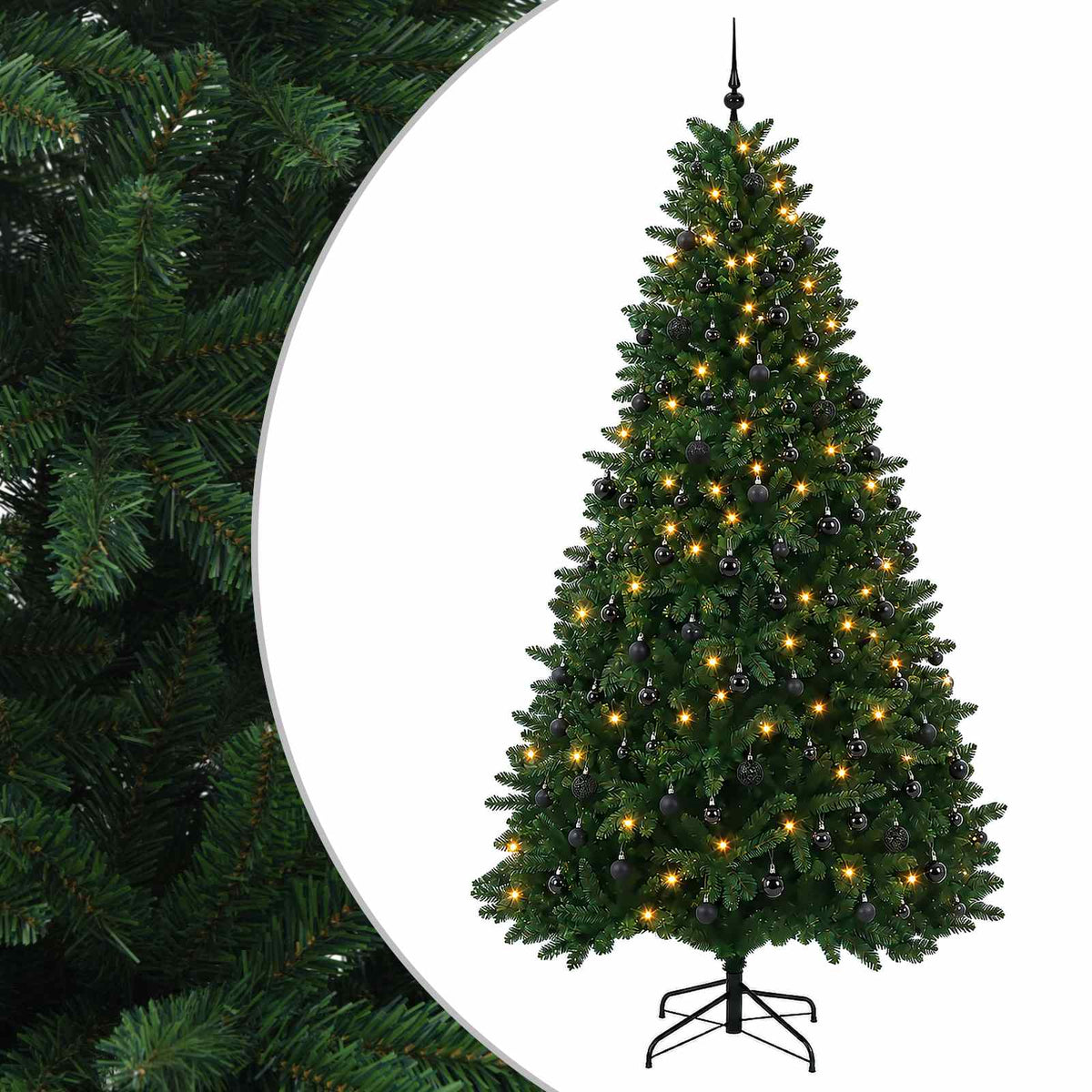 vidaXL Artificial Christmas Tree Mid-green with Bauble 270 cm 600 LEDs 2