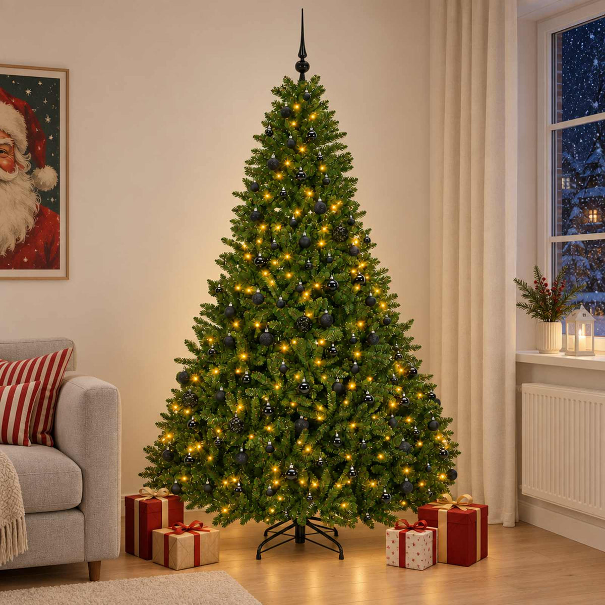 vidaXL Artificial Christmas Tree Light Green with Bauble 270 cm 1