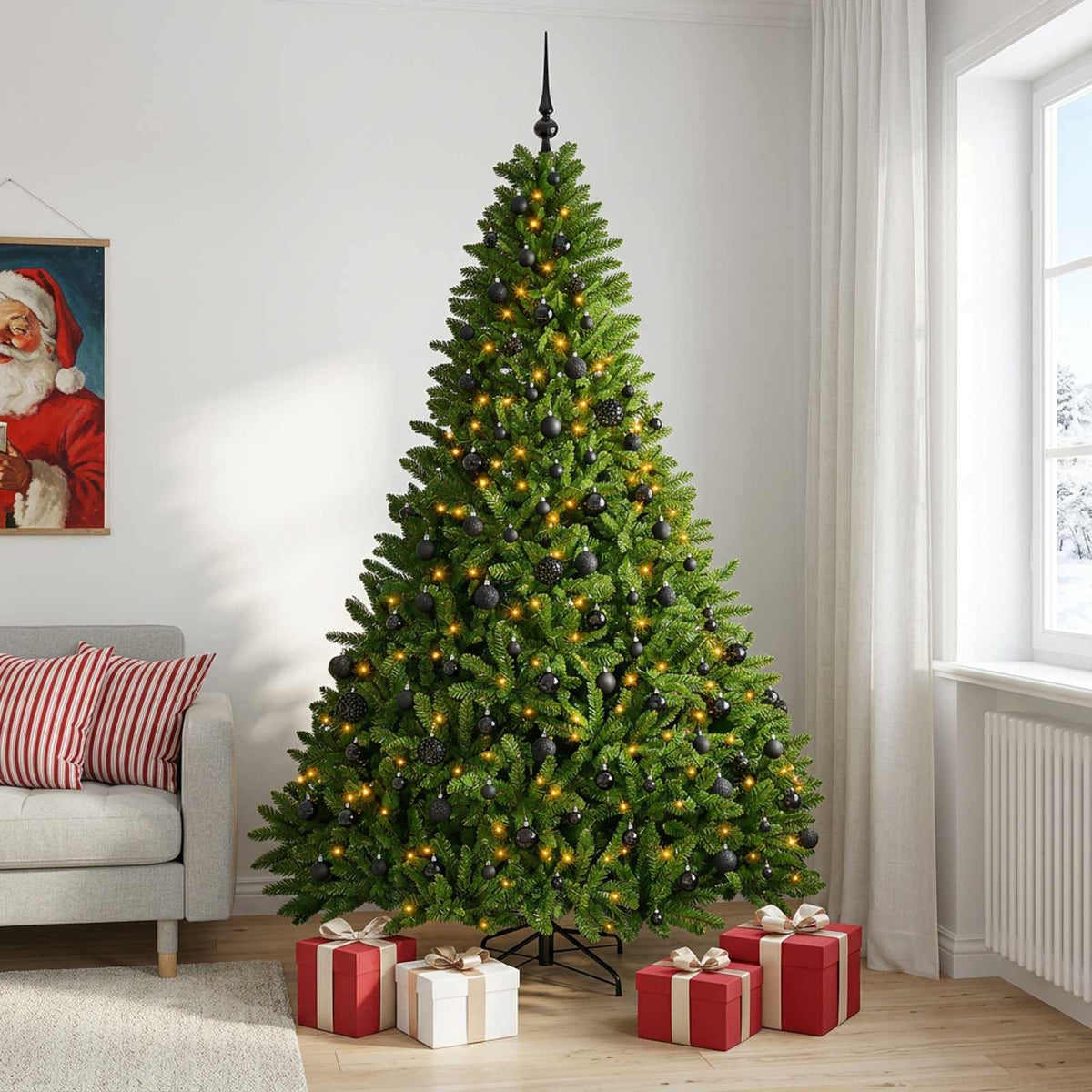 vidaXL Artificial Christmas Tree Light Green with Bauble 270 cm 3