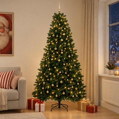 vidaXL Artificial Christmas Tree Mid-green with Bauble 270 cm 600 LEDs 1