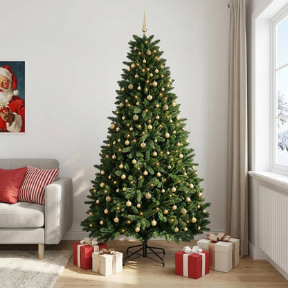 vidaXL Artificial Christmas Tree Mid-green with Bauble 270 cm 600 LEDs 3