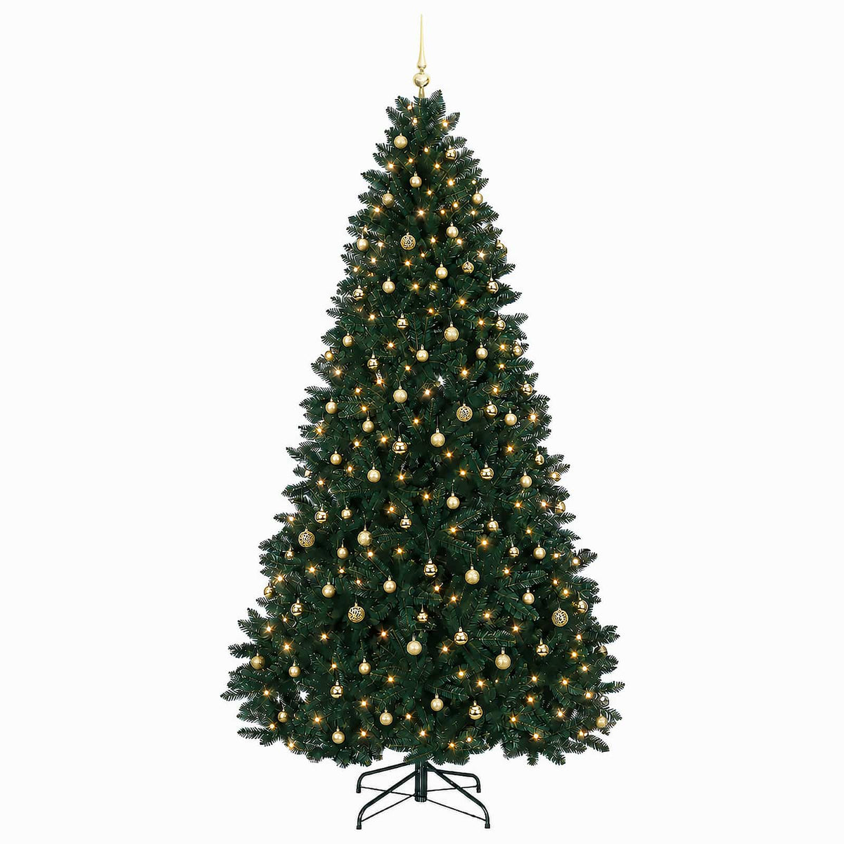vidaXL Artificial Christmas Tree Dark Green with Bauble 270 cm 4