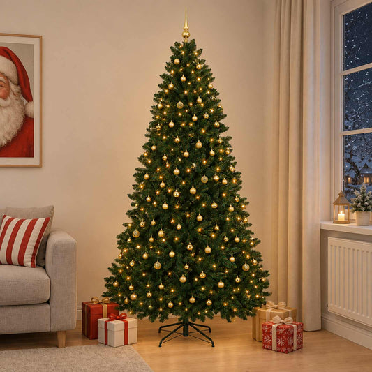 vidaXL Artificial Christmas Tree Dark Green with Bauble 300 cm 1