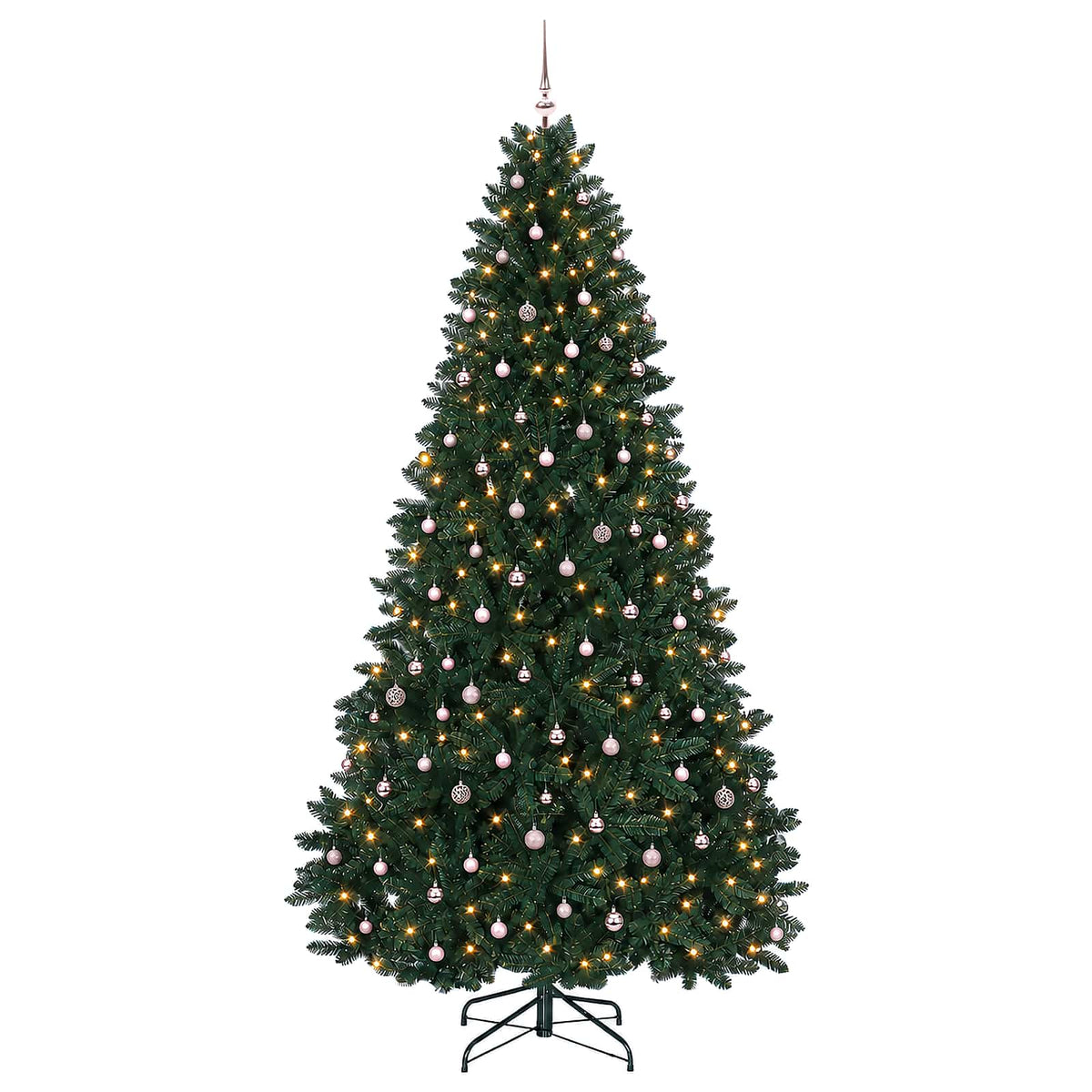 vidaXL Artificial Christmas Tree Dark Green with Bauble 270 cm 4