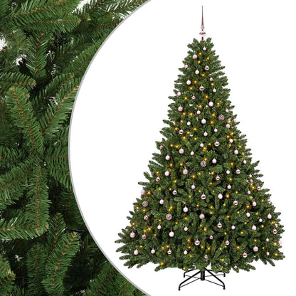 Artificial Christmas Tree with Bauble 120 cm Light green Ø 166 x 270 cm with 300 LEDs&pink balls