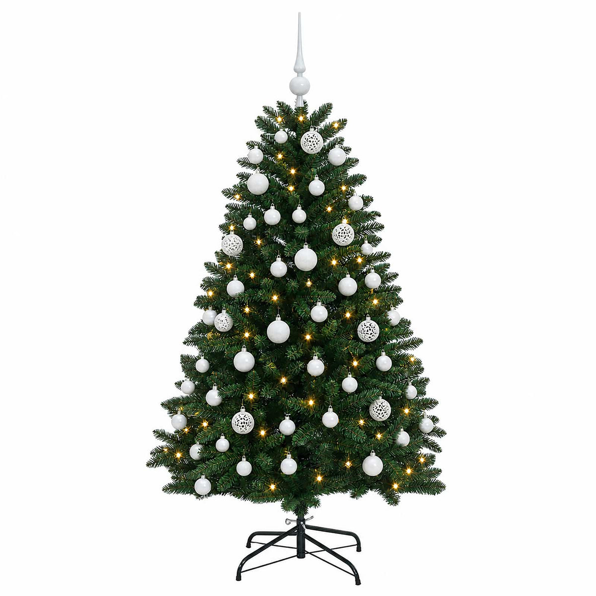 vidaXL Artificial Christmas Tree Dark Green with Bauble 270 cm 4