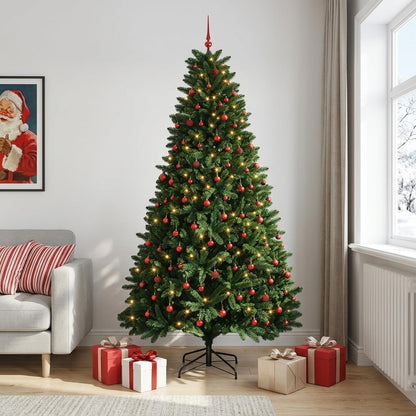 vidaXL Artificial Christmas Tree Mid-green with Bauble 300 cm 600 LEDs 1