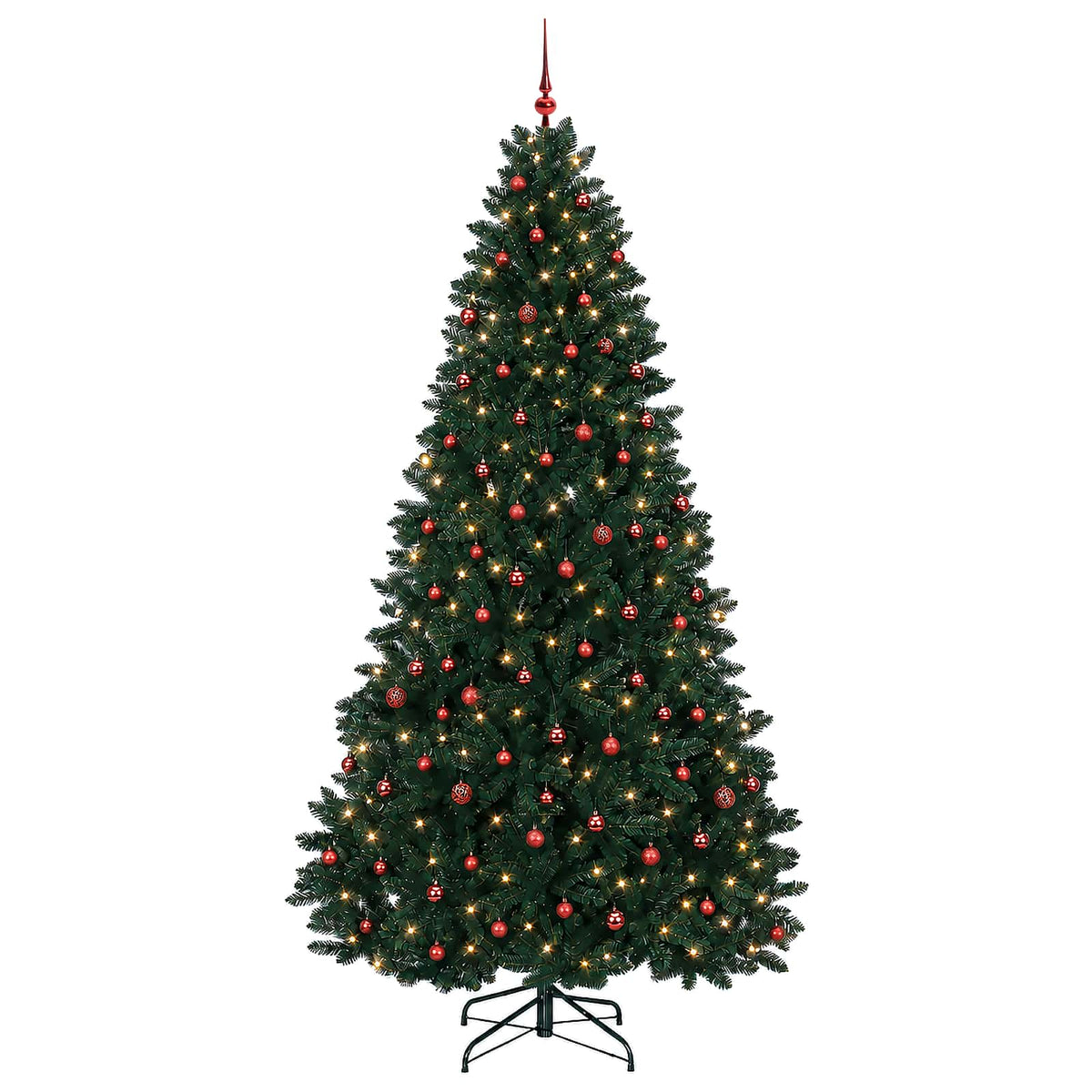 vidaXL Artificial Christmas Tree Dark Green with Bauble 270 cm 4