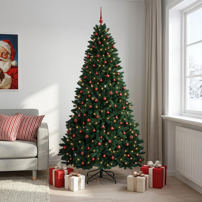 vidaXL Artificial Christmas Tree Dark Green with Bauble 270 cm 1