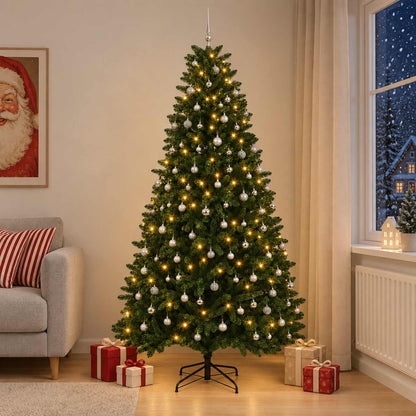 vidaXL Artificial Christmas Tree Mid-green with Bauble 270 cm 600 LEDs 1