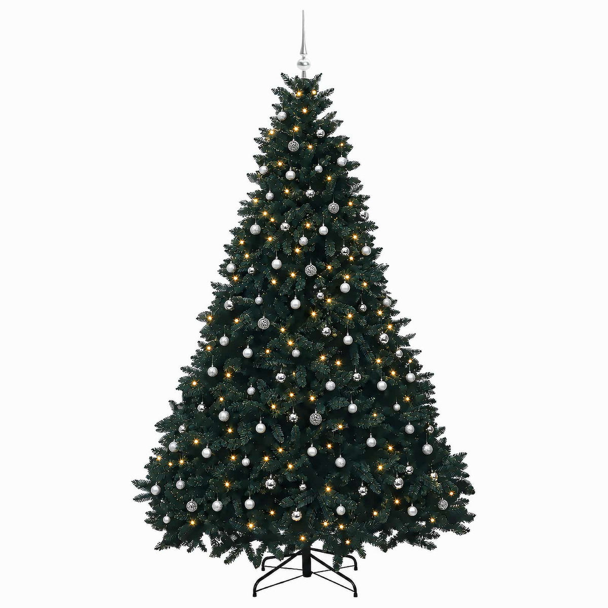 vidaXL Artificial Christmas Tree Dark Green with Bauble 270 cm 4